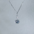 Celestial Drop Icy Lavender Blue Moissanite 925 Silver Necklace