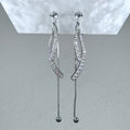 Twisted Crystal Drop Tassel Clip-On Earrings