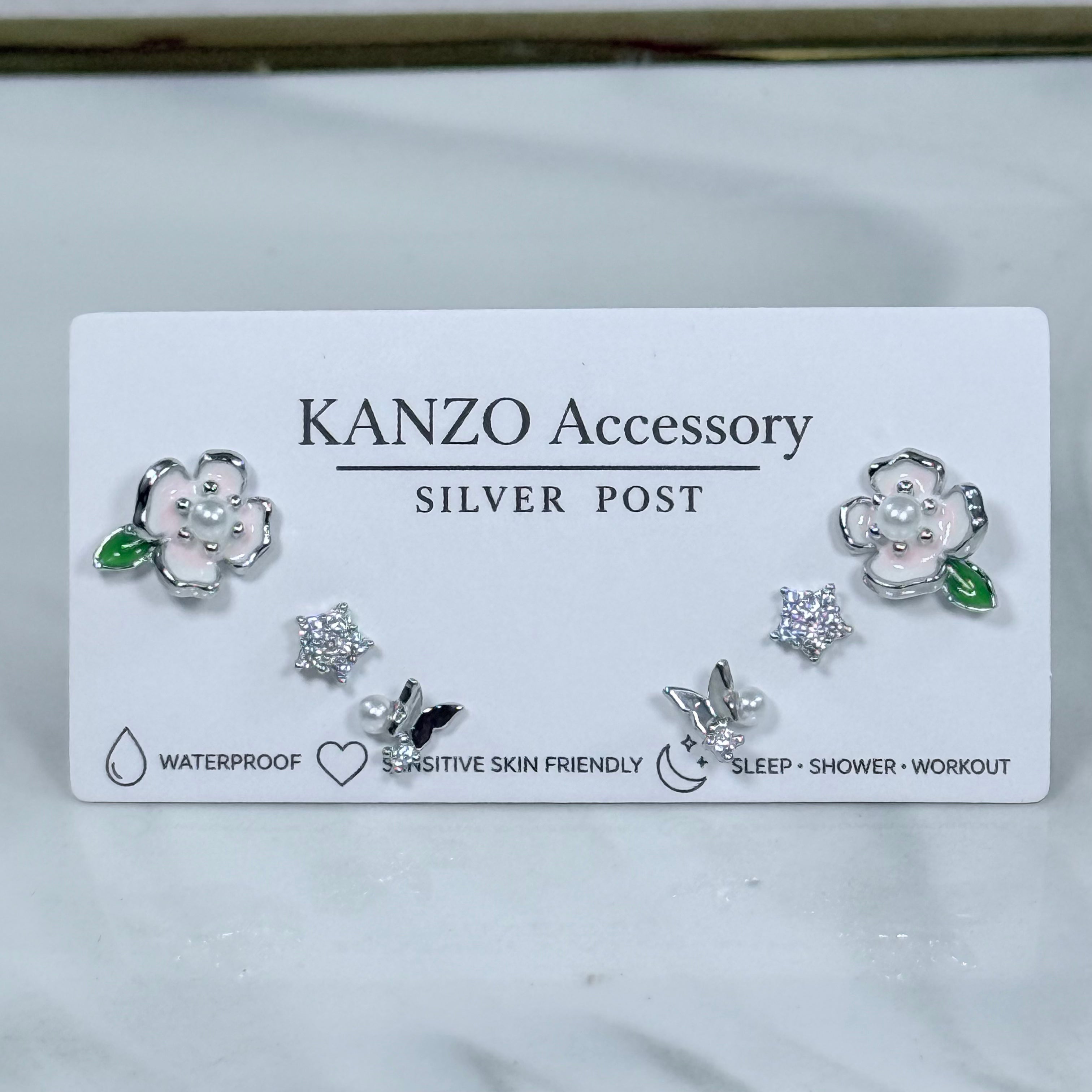 Blooming Butterfly 3-Pair Earring Set