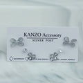 Cat’s Eye Bloom 3-Pair Stud Earring Set