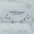 Mother of Pearl Ginkgo 3-Pair Stud Earring Set