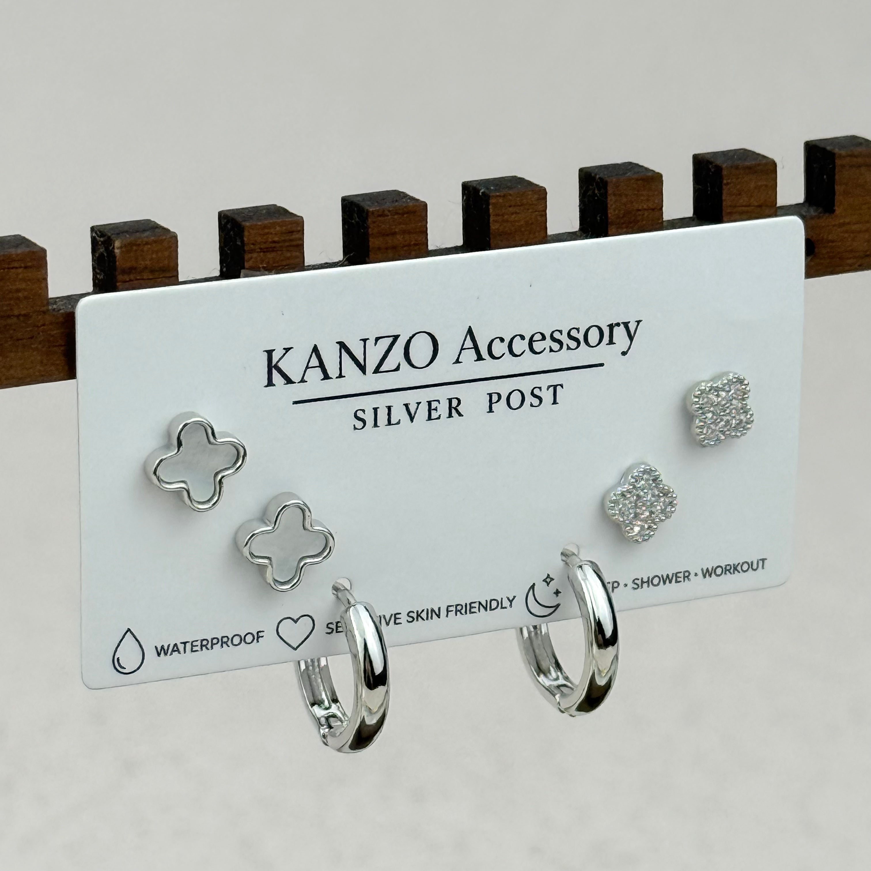 Clover 3-Pair Mixed Earring Set