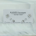 Mini Lucky Clover 3-Pair Stud Earring Set