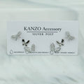 Butterfly Charm 3-Pair Stud Earring Set
