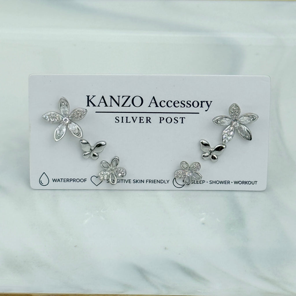 Mini Butterfly Bloom 3-Pair Stud Earring Set