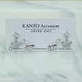 Crystal Drop Blossom 3-Pair Stud Earring Set