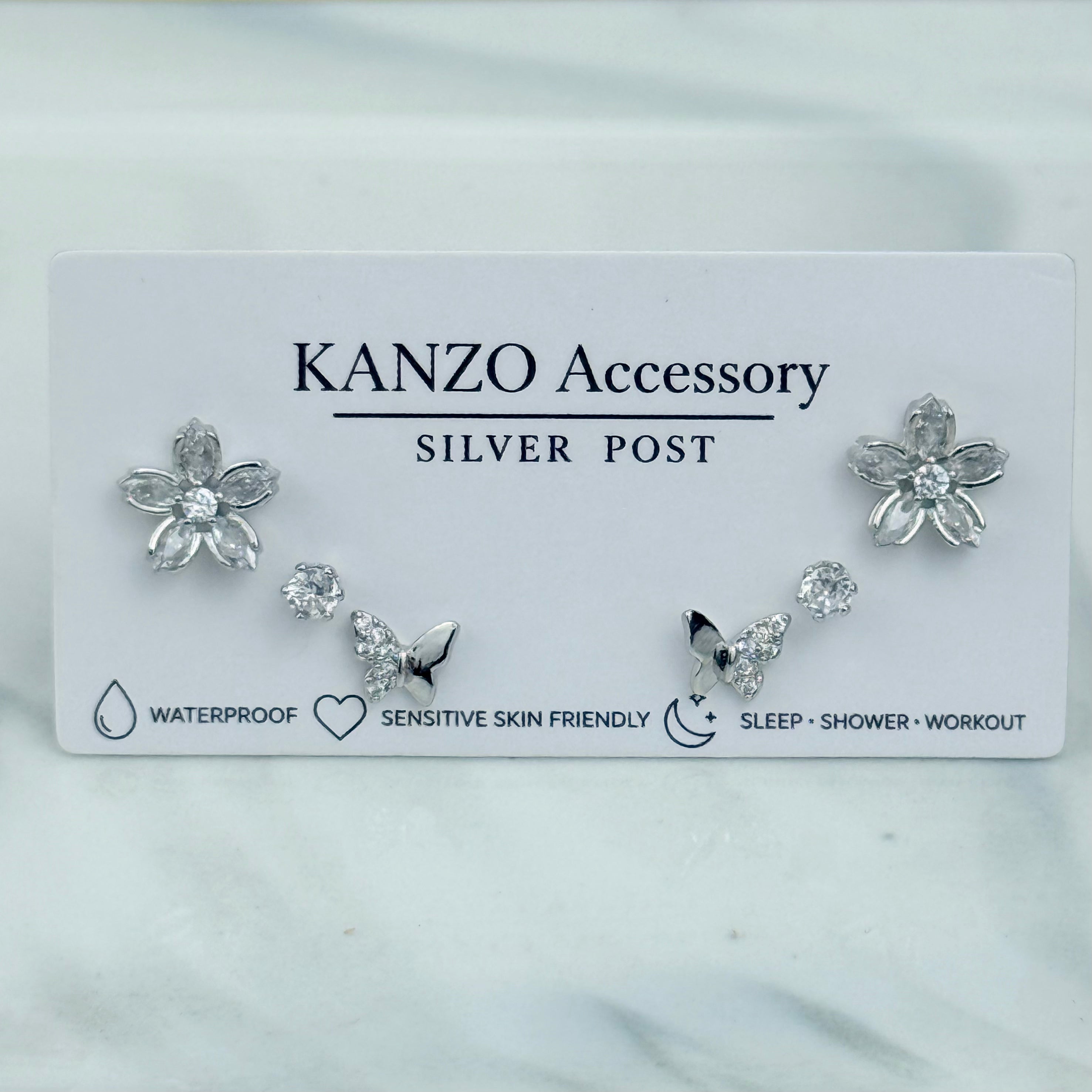 Butterfly Garden 3-Pair Stud Earring Set