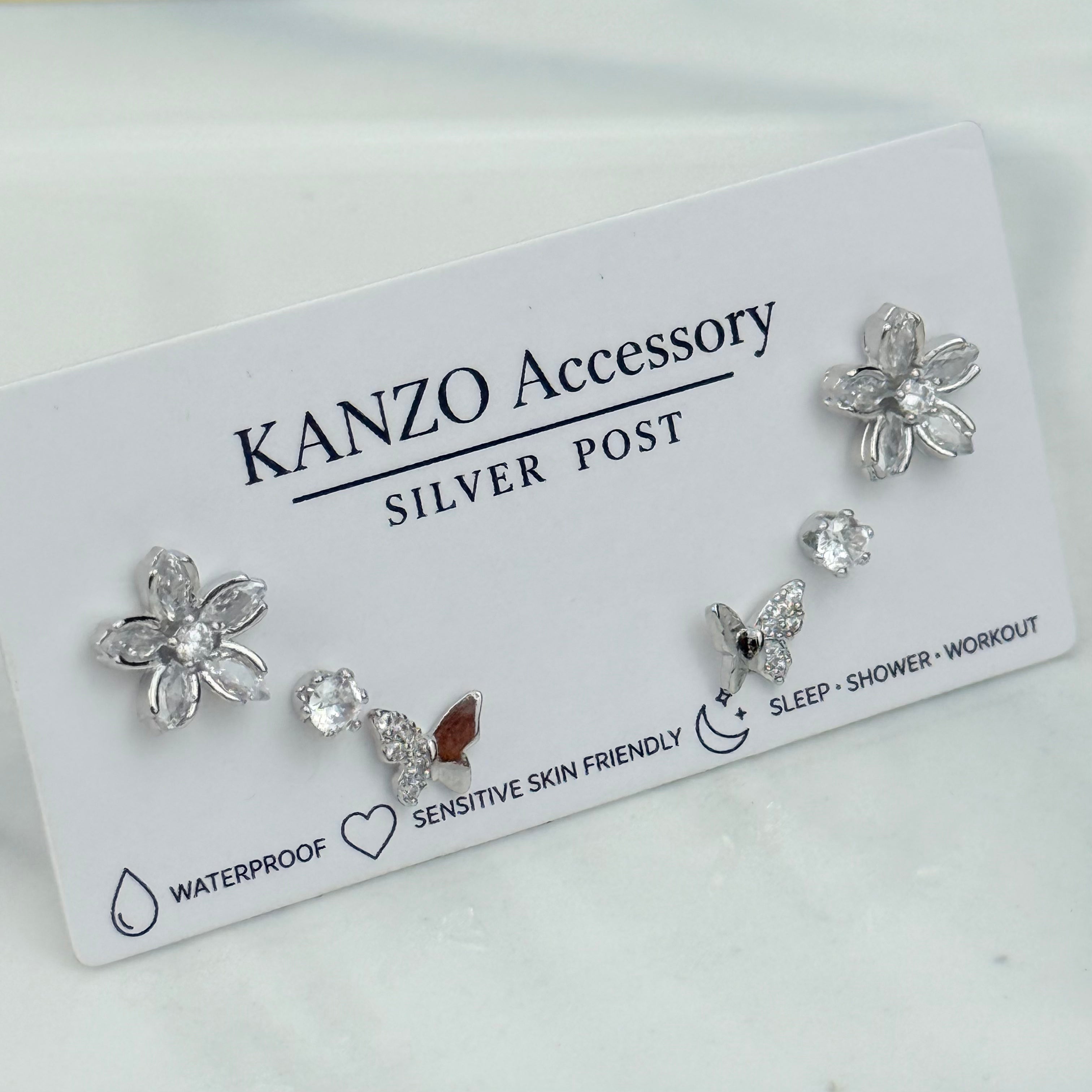 Butterfly Garden 3-Pair Stud Earring Set