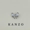Crystal Bow Surgical Steel Flat Back Stud Earrings