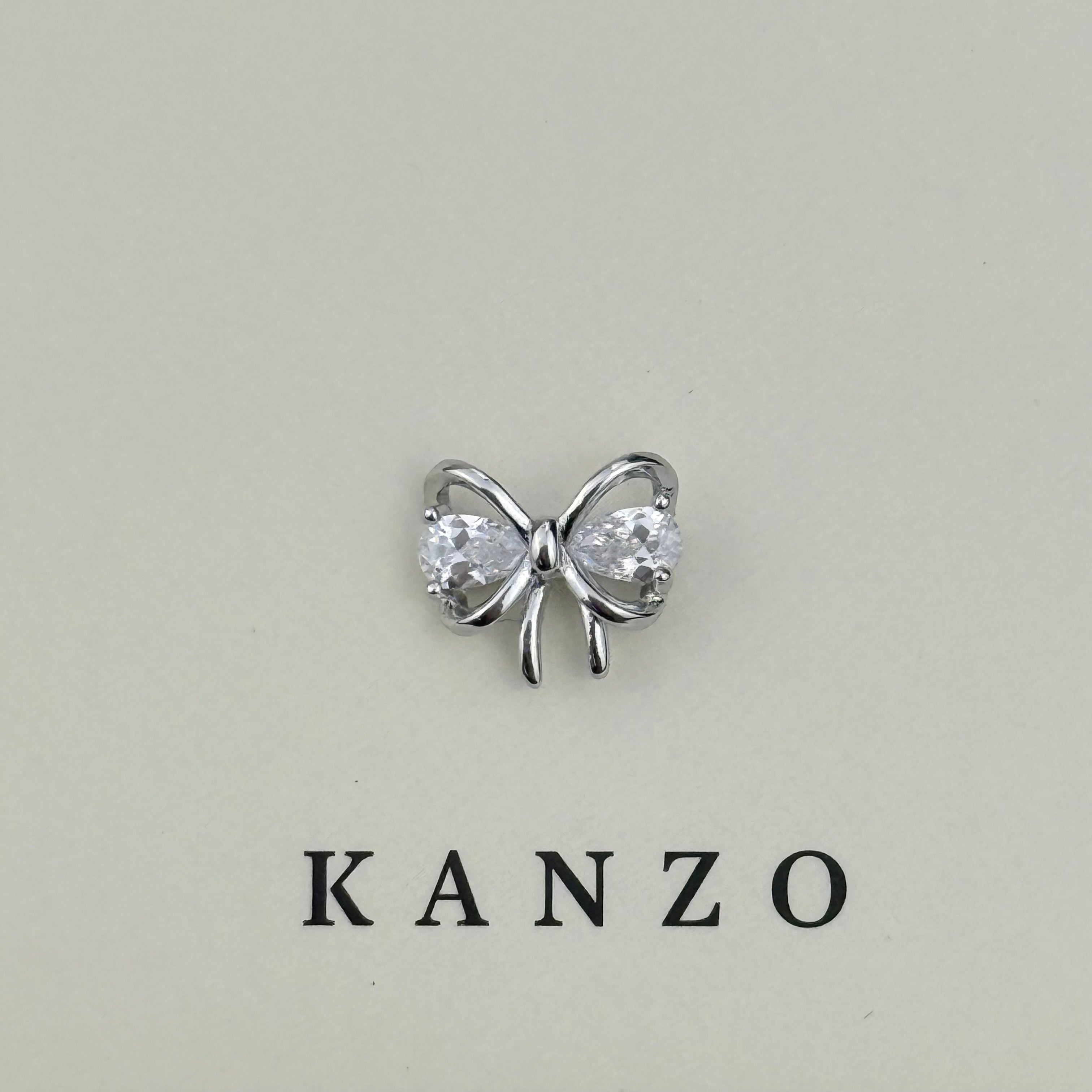 Crystal Bow Surgical Steel Flat Back Stud Earrings